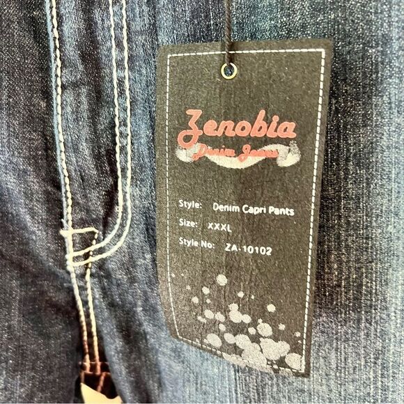NWT Zenobia XXXL Denim Capri Pants 2% Spandex LA Designer - Picture 3 of 11
